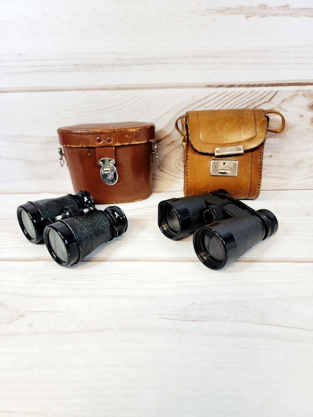Lot of 2 Vintage Binoculars With Case 4x40 MIDO coated Made In Japan & Germany
